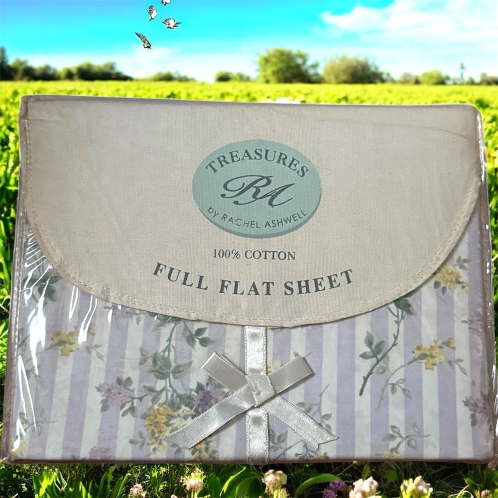 NEW Rachel Ashwell Treasures Shabby Chic Regent Park Flowers FULL Flat Sheet NIP